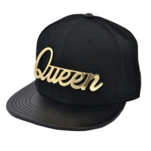 Black Fashion Sports promotionnel en cuir laine en gros Snapback Cap